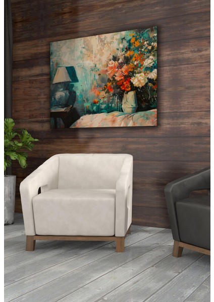 Kanvas Tablo Vazoda Renkli Turuncu Çiçekler Dekoratif Kanvas Tablo 30 x 40
