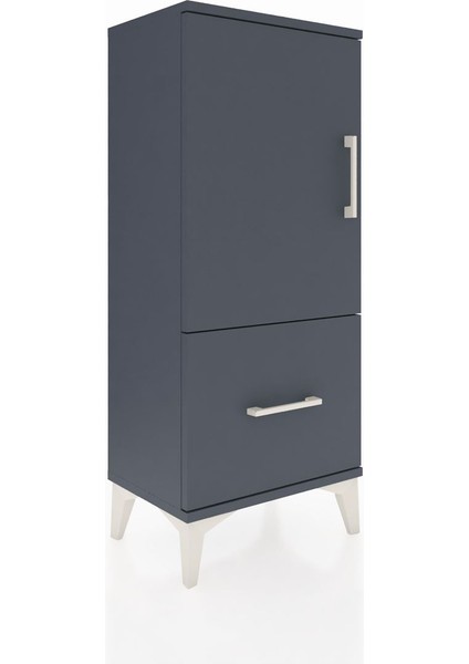 Arges Komodin 2 Raflı Tek Çekmeceli Tek Kapaklı 44X30X106 Antrasit-Antrasit fiyatları