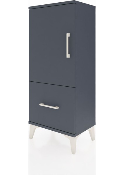 Arges Komodin 2 Raflı Tek Çekmeceli Tek Kapaklı 44X30X106 Antrasit-Antrasit modelleri