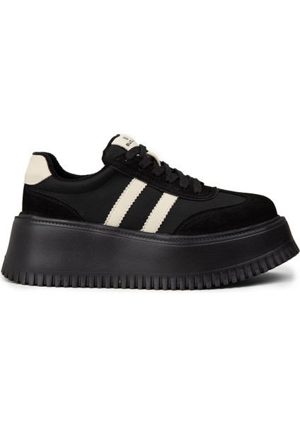 Kadın Siyah Hakiki Süet Platform Sneaker - E8031ZSYHC01