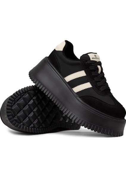 Kadın Siyah Hakiki Süet Platform Sneaker - E8031ZSYHC01 fiyatları