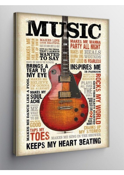Kanvas Tablo Müzik Temalı Elektro Gitar 50 x 70 CNVSDKEY-116854-50-70