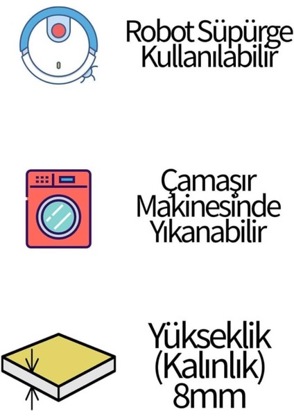 Yıkanabilir Dijital Baskılı Kaymaz Tabanlı Dekoratif Halı ve Yolluk Seti fırsatları