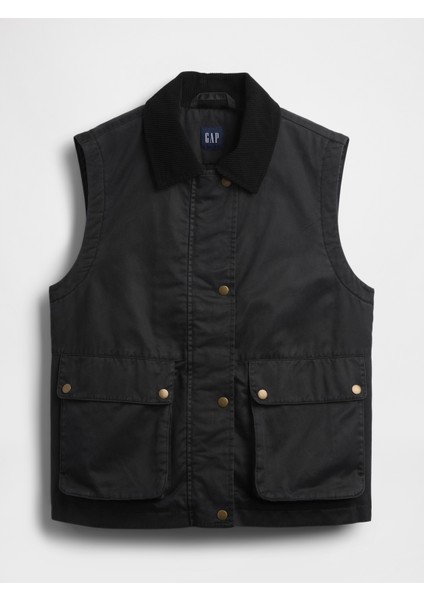 Kadın Siyah Waxed Canvas Barn Yelek fiyatları