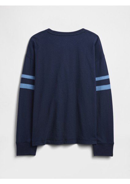 Erkek Çocuk Lacivert Vintage Soft Relaxed Varsity T-Shirt fiyatları