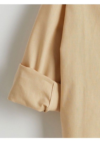 Yeni Sezon Hakim Yaka Keten Karışımlı Erkek Çocuk Gömlek modelleri