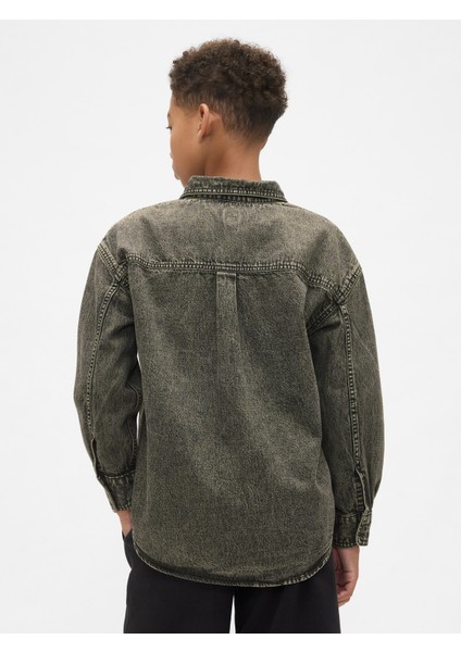Erkek Çocuk Koyu Gri Denim Gömlek indirimleri