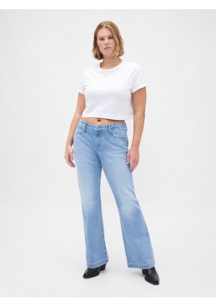 Kadın Açık Mavi Curvy Low Rise Long & Lean Jean Pantolon fırsatları