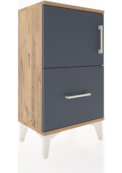 Arges Komodin Tek Raflı Tek Çekmeceli Tek Kapaklı 44X30X80 Çam-Antrasit fırsatları