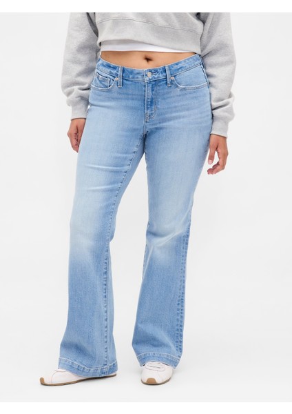 Kadın Açık Mavi Curvy Low Rise Long & Lean Jean Pantolon