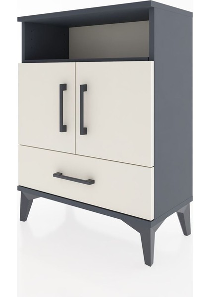 Arges Komodin 3 Raflı Tek Çekmeceli 2 Kapaklı 60X30X80 Antrasit-Aytaşı modelleri