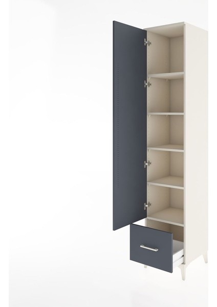 Hyperion Dolap 5 Raflı Tek Çekmeceli Tek Kapaklı 44X44X221 Aytaşı-Antrasit fırsatları