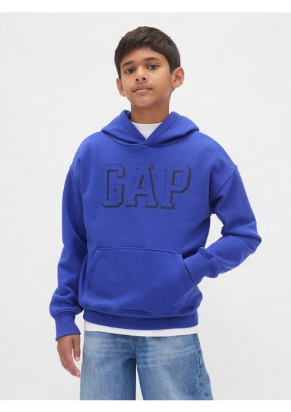 Erkek Çocuk Mavi Relaxed Gap Logo Sweatshirt