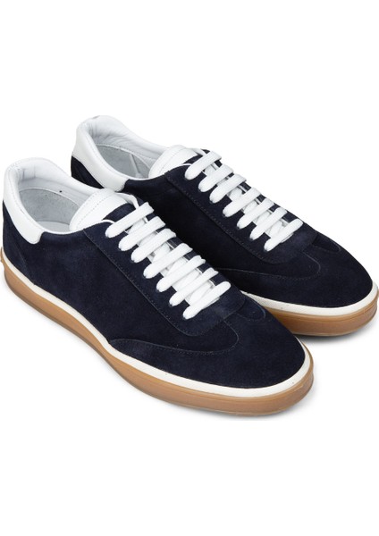 Erkek Lacivert Hakiki Süet Sneaker Ayakkabı - 01997MLCVC03 fırsatları