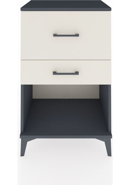 Hyperion Komodin 2 Çekmeceli 60X44X96 Antrasit-Aytaşı