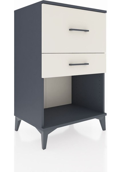 Hyperion Komodin 2 Çekmeceli 60X44X96 Antrasit-Aytaşı fiyatları