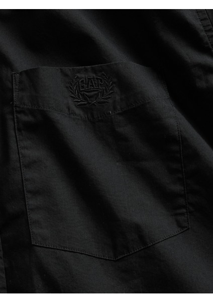 Kadın Siyah Organik Pamuk Poplin Big Gömlek modelleri