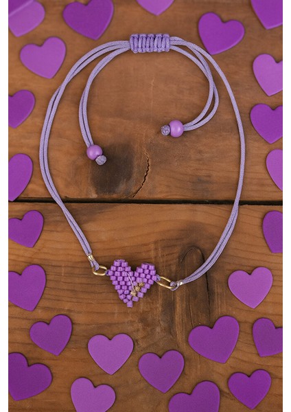 Mor Kalpli Miyuki Boncuklu Ayarlanabilir Makrome Bileklik indirimleri