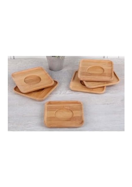 Home 6ADET Bambu Çay Tabağı, Çay Bardağı Altlığı, Estetik Sunum Sunumluk, Doğal Malzeme, Çevre Dostu ve Şık Tasarım (Kare) fiyatları