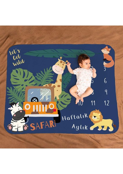 Aylık | Haftalık Bebek Hediyesi Fotoğraf Çekim Battaniyesi