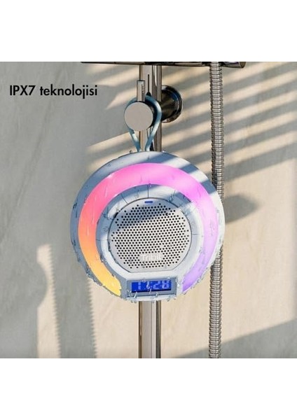 Ipx7 Su Geçirmez, 18 Saat Oynatma Süresi Dahili Mikrofon Işıklı Hoparlör Mavi fiyatları