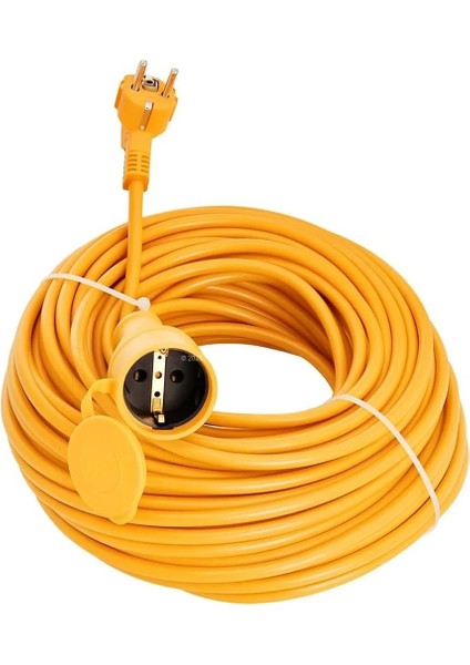 Seyyar Uzatma Kablosu, Erkek ve Dişi Fiş Kaplinli, Kapaklı Prizli, 3x2.5 Mm, Kalın Kablo, Bahçe, Şantiye, Atölye ve Dış Mekan Kullanımına Uygun, Güvenli Güç Bağlantı Kablosu (30 Metre)