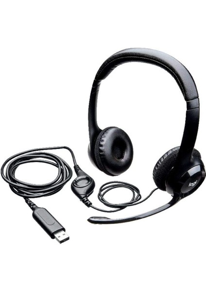 H390 Kablolu Kulak Üstü Mikrofonlu Kulaklık, Ses, Katlanabilir Gürültü Önleyici Mikrofon, Kablo Üzeri Denetimler, Siyah