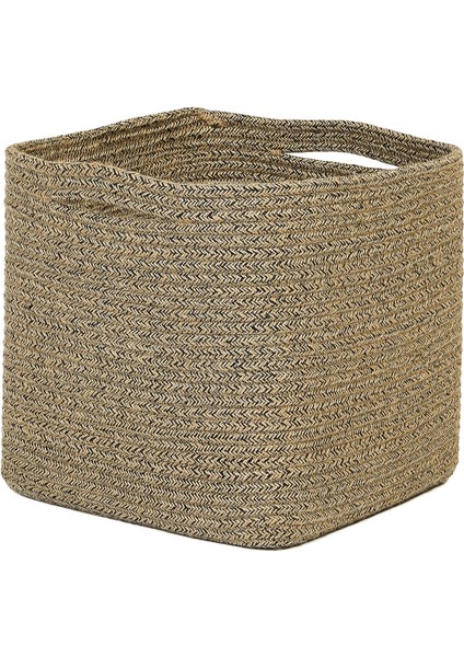 Textile Siyah Kırçıllı Jüt Halat Sepet 30 x 30 x 30 cm