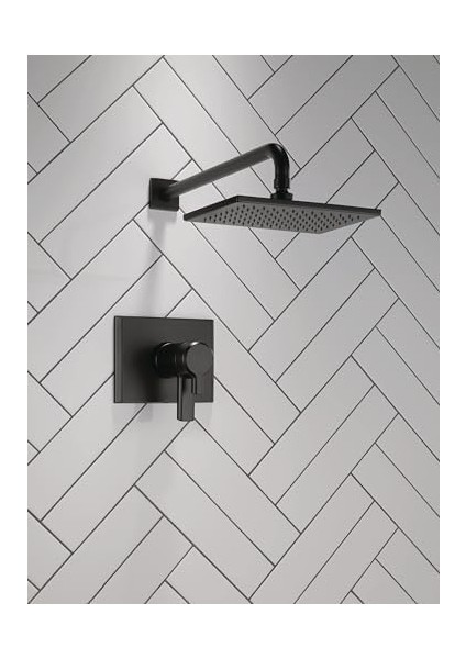 Faucet Pivotal Tempassure Mat Siyah Duş Bataryası Mat Siyah Yağmur Duş Başlığı, Yağmur Duş Başlığı, Mat Siyah Duş Sistemi, Mat Siyah T17T299-BL modelleri