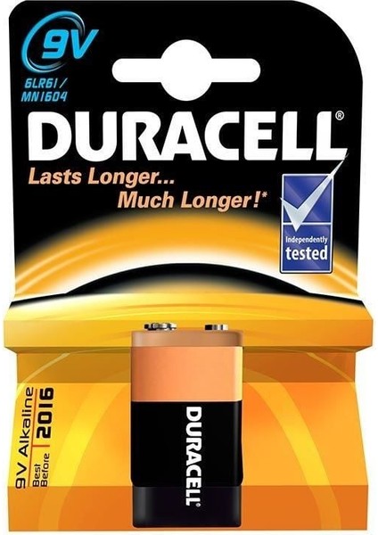 Duracell 9 Volt Alkalin Pil