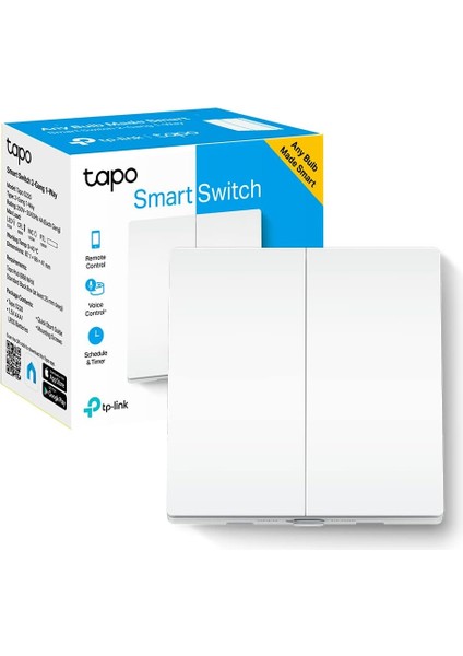 S220, Akıllı Işık Anahtarı, Uzaktan Kumanda, Aletsiz Pil Değiştirme, Nötr Gerekmez, Tüm Ampullerle Uyumlu, ve ile Çalışır, Hub Gereklidir Ayrıca Satılır