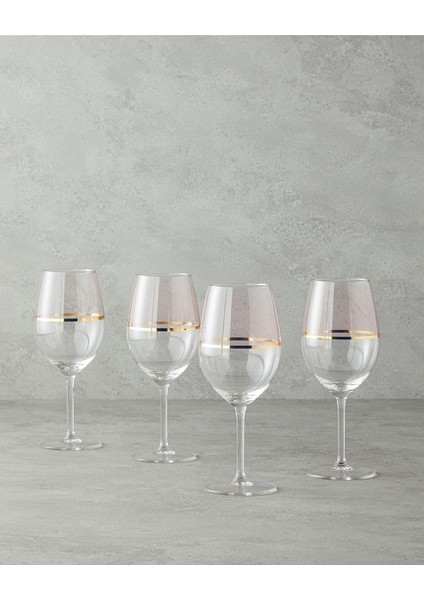 Fiore Cam 4&apos;lü Kadeh 540 ml Açık Pembe