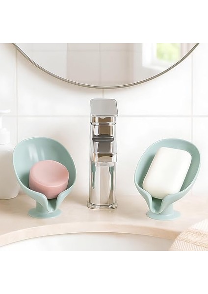 2&apos;li Yaprak Tasarımlı Su Giderli Sabunluk – Su Yeşili,, Deliksiz Montaj, Sabun ve Sünger Için Uygun, Hızlı Kuruma, ve Mutfak Sabunluk Seti fiyatları