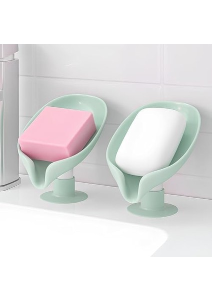 2&apos;li Yaprak Tasarımlı Su Giderli Sabunluk – Su Yeşili,, Deliksiz Montaj, Sabun ve Sünger Için Uygun, Hızlı Kuruma, ve Mutfak Sabunluk Seti modelleri