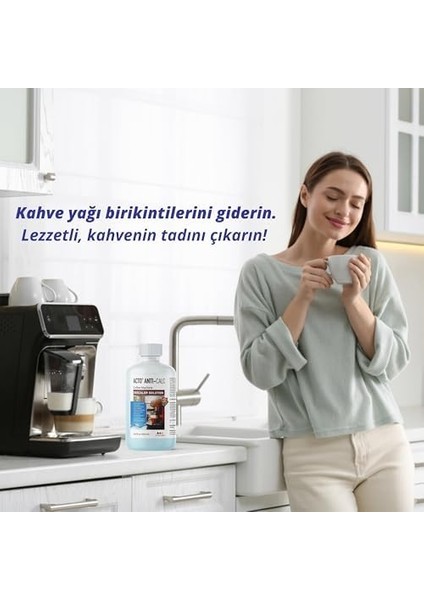 -Calc 500 ml - Espresso Makinesi, Kahve Makinesi Kireç Çözücü, Her Tür Kahve Makinesi ve Su Isıtıcısı Için Sıvı Kireç Çözücü modelleri