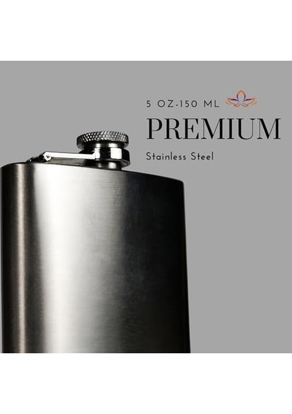 5 Oz 150 cc Cep Tipi Vidalı Kapak Çelik Konyak Viski Içki Matarası(Hunili) modelleri