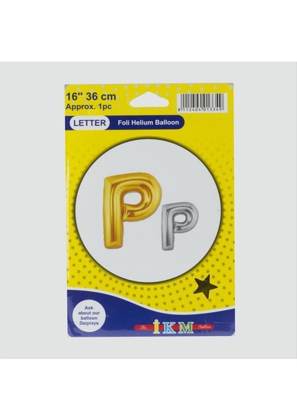 Gümüş Renkli 16*36 Harfli Folyo Balon