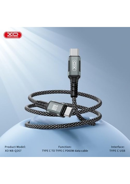 Is Beauty 60W Hızlı Şarj Kablosu Type-C | NB-Q267 | Örgülü Organize Manyetik Şarj Kablosu | 1 Metre | Siyah fiyatları