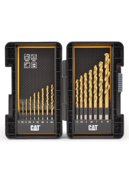 DA02901 16 Parça Profesyonel Titanyum Kaplama Hss Metal Delici Matkap Ucu