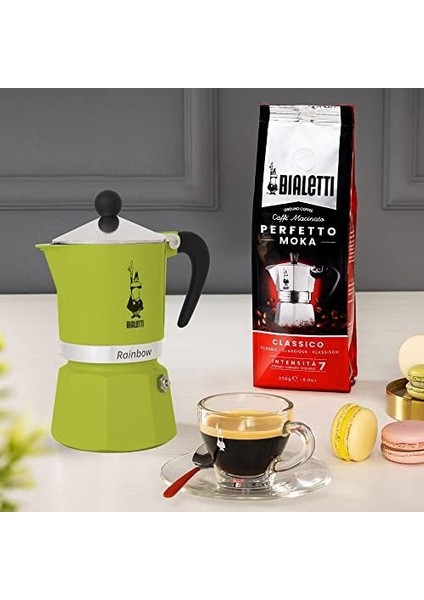 -: 6 Cups Ocak Üstü Espresso Pişirici - 250ML - Yeşil Renk - Gövde - Patentli Valfi - Tüm Ocak Türleri Için Uygundur (Indüksiyon Hariç) fiyatları