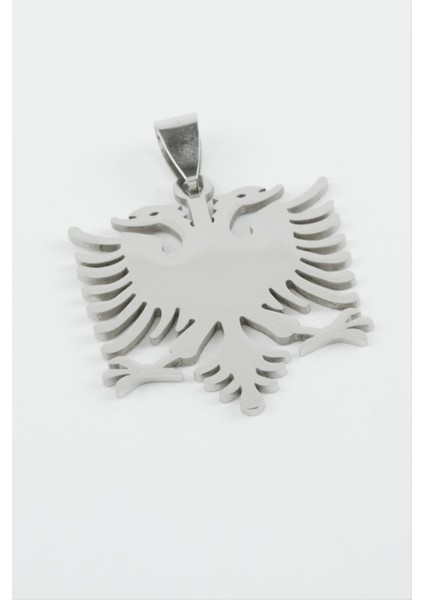 Çift Başlı Kartal Çelik Kolye Ucu 2,7 cm