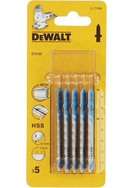 DT2160-QZ Dekupaj Testere, Metalık, 5 Adet