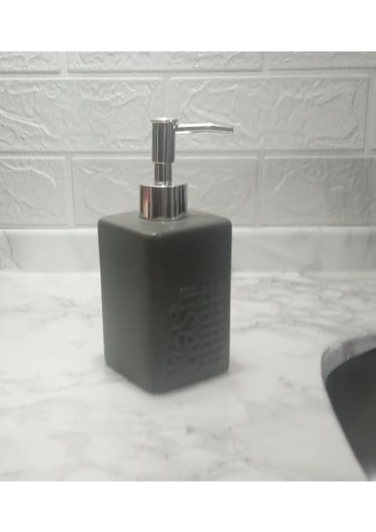 Sıvı Sabunluk Koyu Bej Modern 7X7X17CM 300ML Seti modelleri