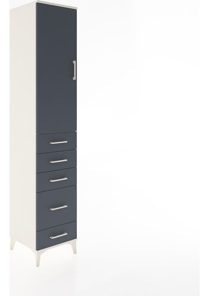 Hyperion Dolap 3 Raflı 5 Çekmeceli Tek Kapaklı 44X44X221 Aytaşı-Antrasit fiyatları