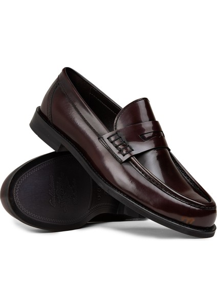 Erkek Hakiki Deri Bordo Loafer Ayakkabı - 02000MBRDM01 fiyatları