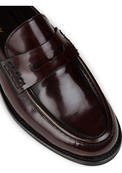 Erkek Hakiki Deri Bordo Loafer Ayakkabı - 02000MBRDM01 indirimleri