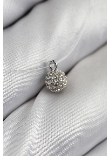 Bfs Misineli Topcuk Model Gümüş Renk Hayalet Kolye