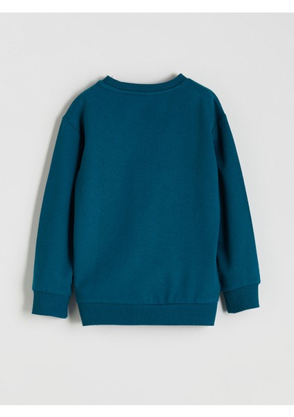 Yeni Sezon Bisiklet Yaka Baskılı Erkek Çocuk Sweatshirt modelleri