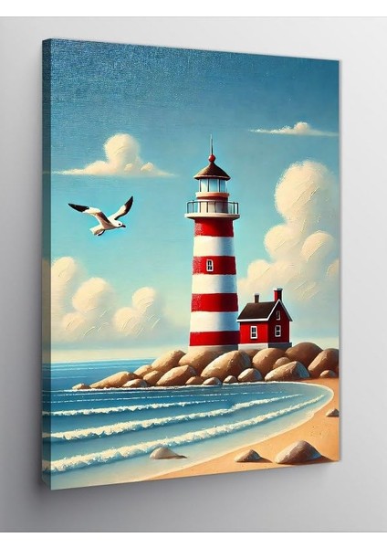 Kanvas Tablo Deniz Feneri Manzarası, 100 x 140 CNVSDKEY139290