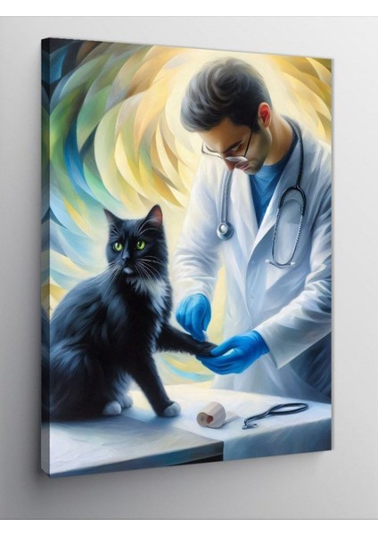 Kanvas Tablo Veteriner ve Kedi 100 x 140 CNVSDKEY-126260-100-140
